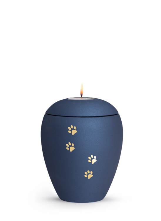 Zvířecí urna Verona Paws se svíčkou - Navy 0,5l