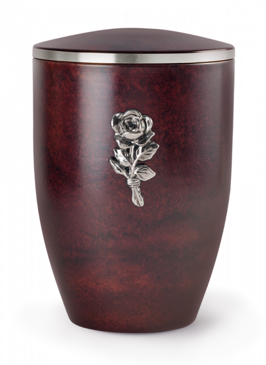 Kovová urna Melina Rosewood - Růže