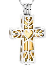 Přívěsek na popel Cross Heart- Gold