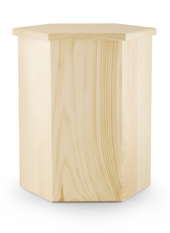 Dřevěná urna Hexagon