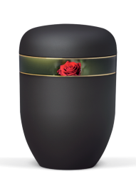 Kovová urna Royal Black, ruža