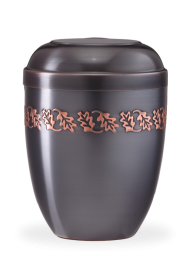 Kovová urna Anita, listy, tmavá