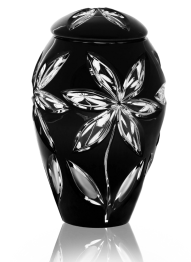 Kristallurne Linda - Schwarz 29 cm