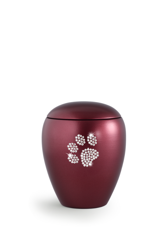Zvířecí urna Crystal  Paw - Rubínová 0,5l