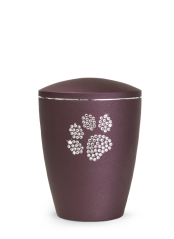 Zvířecí urna Elegance Paw, berry 1,5l