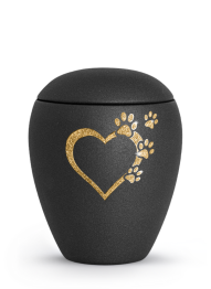 Zvířecí urna Verona Heart - Černá 2,8l