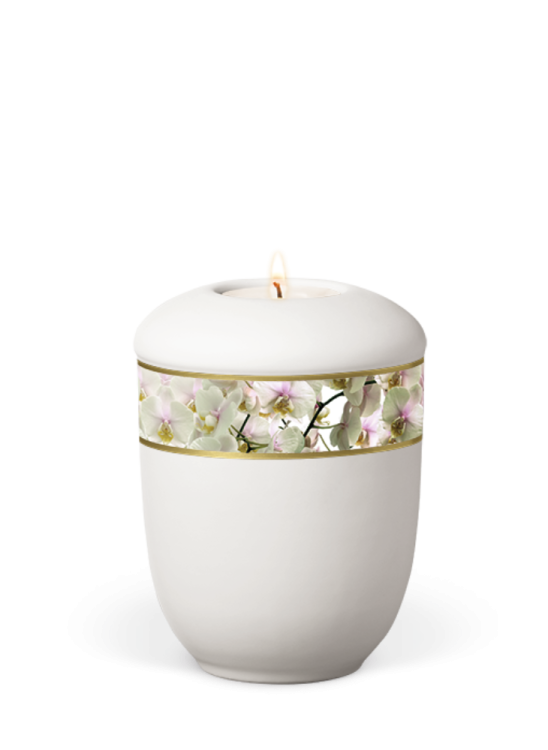 Keramik Miniurne  Royal White - Orchidee