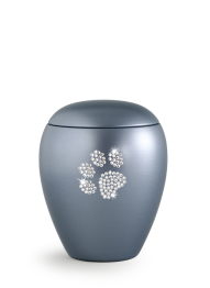Zvířecí urna Crystal  Paw - Šedá 1,5l