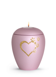 Zvířecí urna Verona Heart se svíčkou - Rose 1,5l