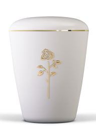 Ekologiczna urna Lucy, biała, róże