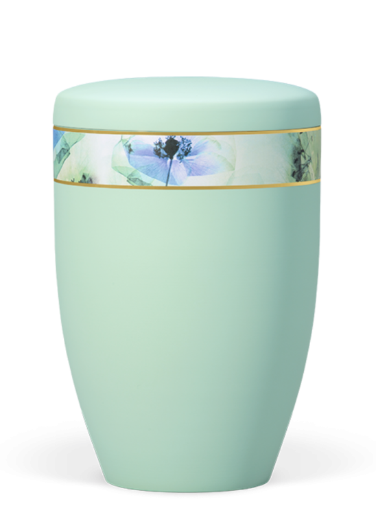 Ekologická urna Floral, mätovo zelená