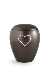 Zvířecí urna Crystal  Heart - Hnědá 1,5l