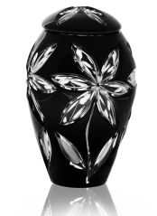 Křišťálová urna Linda - Černá 29 cm