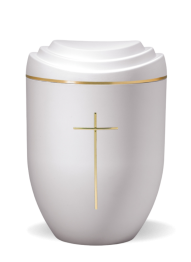 Ökologische Urne Scalerna - Kreuz/Weiß