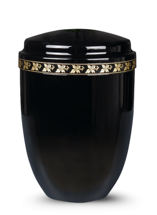 Metalowa urna Lucea – Czarna/Liście II