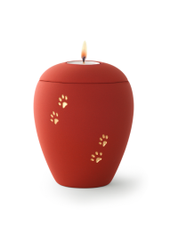 Zvířecí urna Siena Paws se svíčkou - Rubínová 1,5l