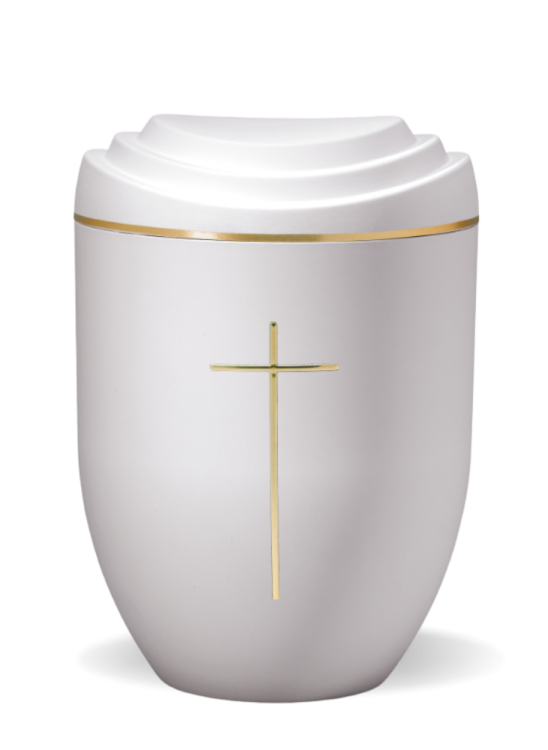 Ökologische Urne Scalerna - Kreuz/Weiß