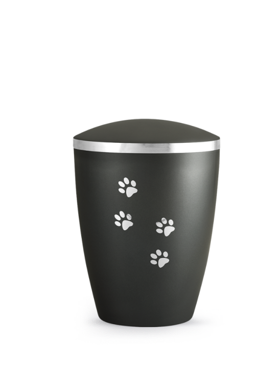 Zvířecí urna Elegance Paws, černá 0,5l