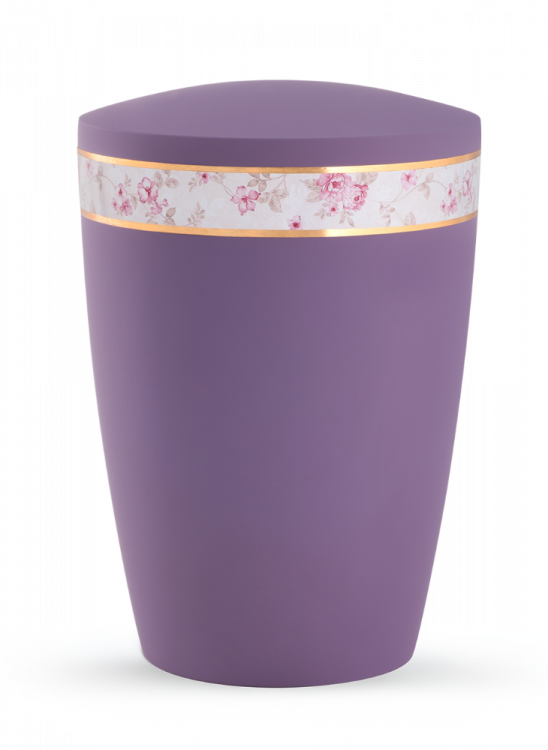 Ekologická urna Pastell II, fialová, ozdobný pásek