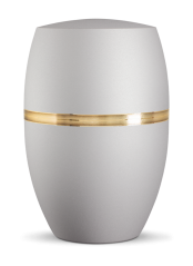 Ekologická urna Ouro, stříbrně šedá, ozdobný pásek