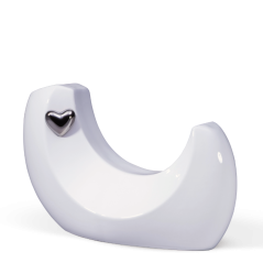 Urna ceramiczna Arcus – Biała/Srebrna