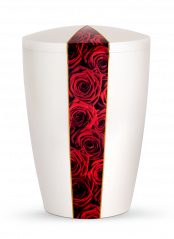 Ekologická urna Flora White, červené růže