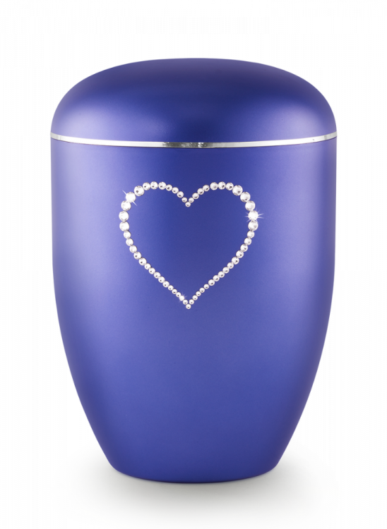 Ekologická urna Crystal Srdce, violet, motiv