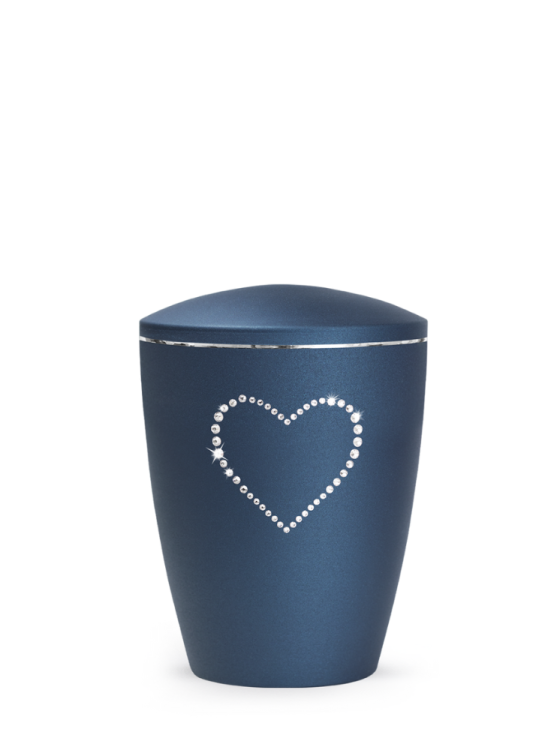 Zvířecí urna Elegance Heart, navy, 0,5l, srdce
