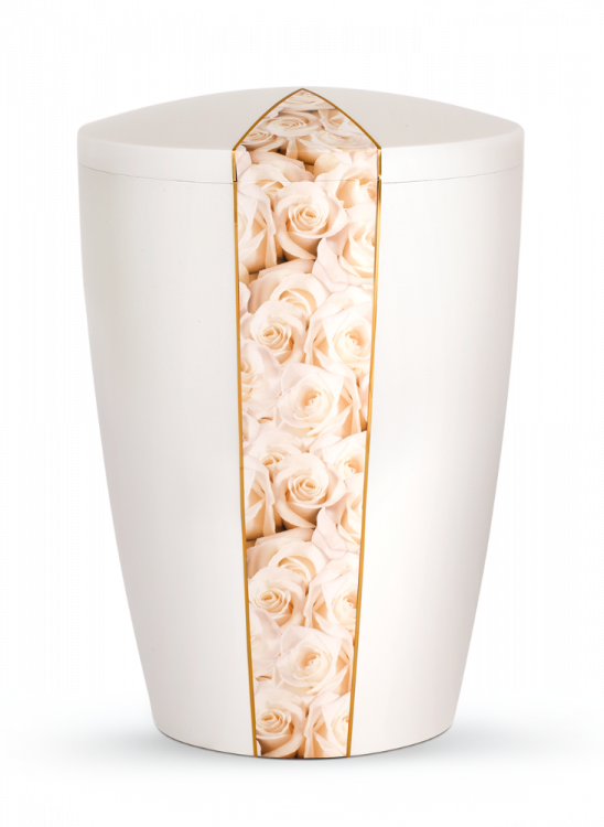Ekologická urna Flora White, bílé růže