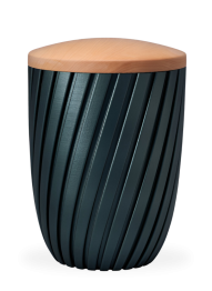 Ekologická urna Rillen - Smaragdová/Lipové dřevo