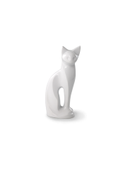 Tierurne Skulptur - Weiße Katze 0,4l