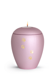 Zvířecí urna Verona Paws so svíčkou - Rose 1,5l