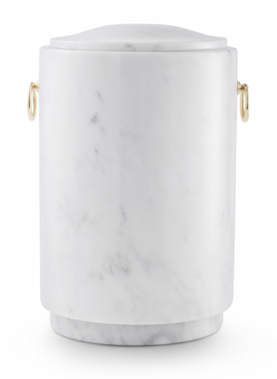 Kamenná urna Mramor leštěná - Bílá