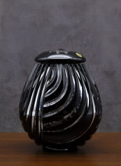 Urna kryształowa Linum - czarna 29 cm