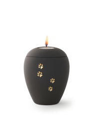 Siena Paws Tierurne mit Kerze – Graphit, 0,5 l