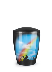 Zvieracia urna Airbrush, mačka a dúha 0,5l
