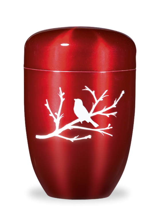 Kovová urna Amaris - Červená/Větev