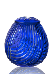 Křišťálová urna Linum - Modrá 23 cm