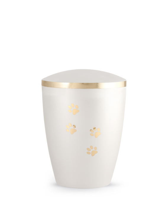 Zvířecí urna Elegance Paws, bílá 0,5l