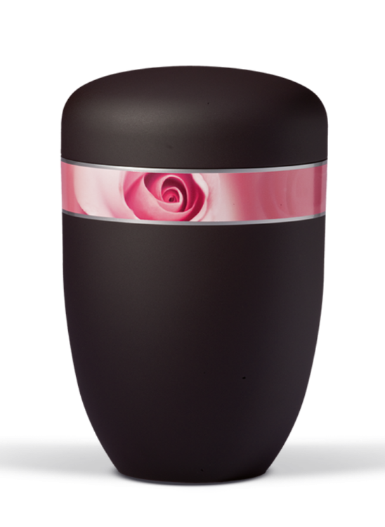 Kovová urna Royal Black - Květ růže
