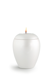 Zvířecí urna Crystal se svíčkou - Bílá 0,5l