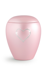 Zvířecí urna Crystal  Heart - Rose 2,8l