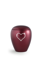 Zvířecí urna Crystal  Heart - Rubínová 0,5l