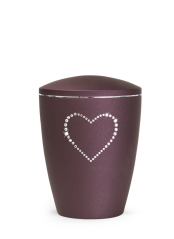 Zvířecí urna Elegance Heart, berry 1,5l