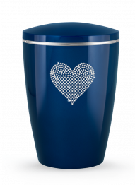 Ekologická urna Karat Heart, modrá, motiv