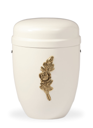 Kovová urna Faith Bílá, růže