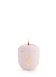 Keramická miniurna Pastell, růžová, kala, svíčka.