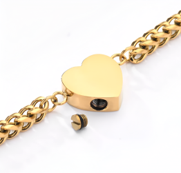 Náramek s přívěskem Heart - Gold
