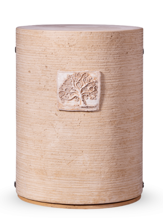 Ökologische Urne Dujura – Terrakotta/Baum
