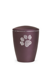 Zvířecí urna Elegance Paw, berry 0,5l